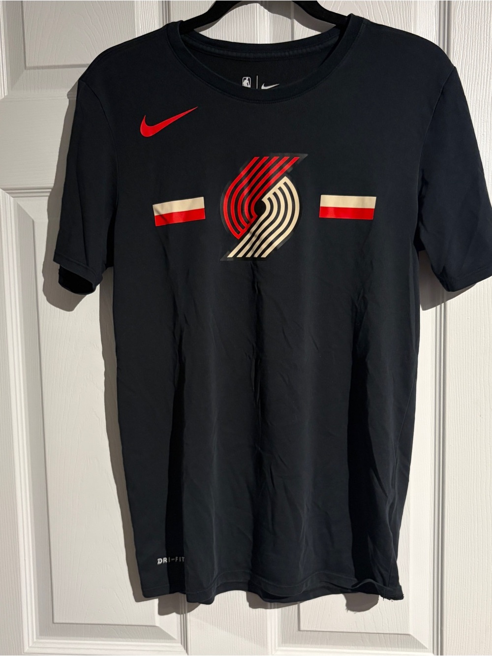Nike Dri-Fit NBA Portland Trail Blazers Tee Men’s Size Small Black athletic cut